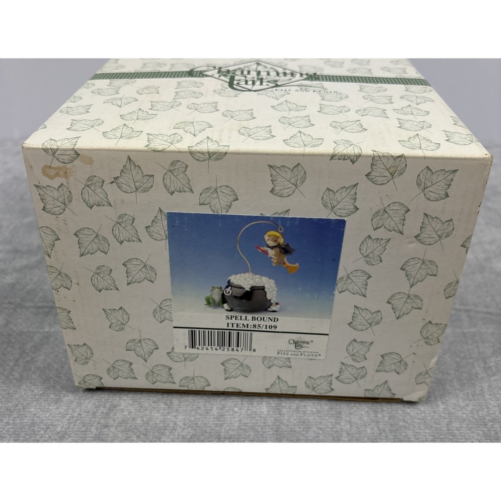 Fitz & Floyd Charming Tails Spellbound Mouse Witch Spins Musical Figurine Works - Picture 6 of 6